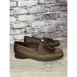 Bass Weejuns Setta Kiltie Brown Suede Leather Tassel Loafers Women 8.5M US/39EU